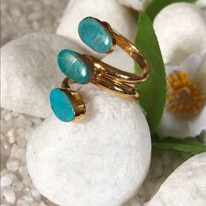 🛍✨NATURAL TURQUOISE GOLD PLATED RING🛍✨